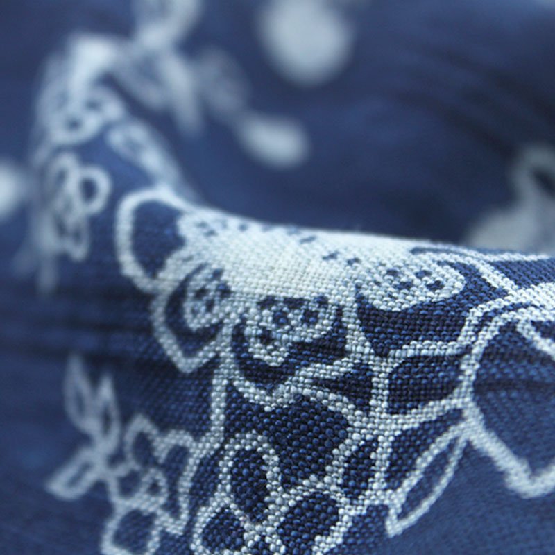 Hot Sell Delicacy Fashionable 100%Linen Woven Indigo Print Fabric for Men Shirts or Pants
