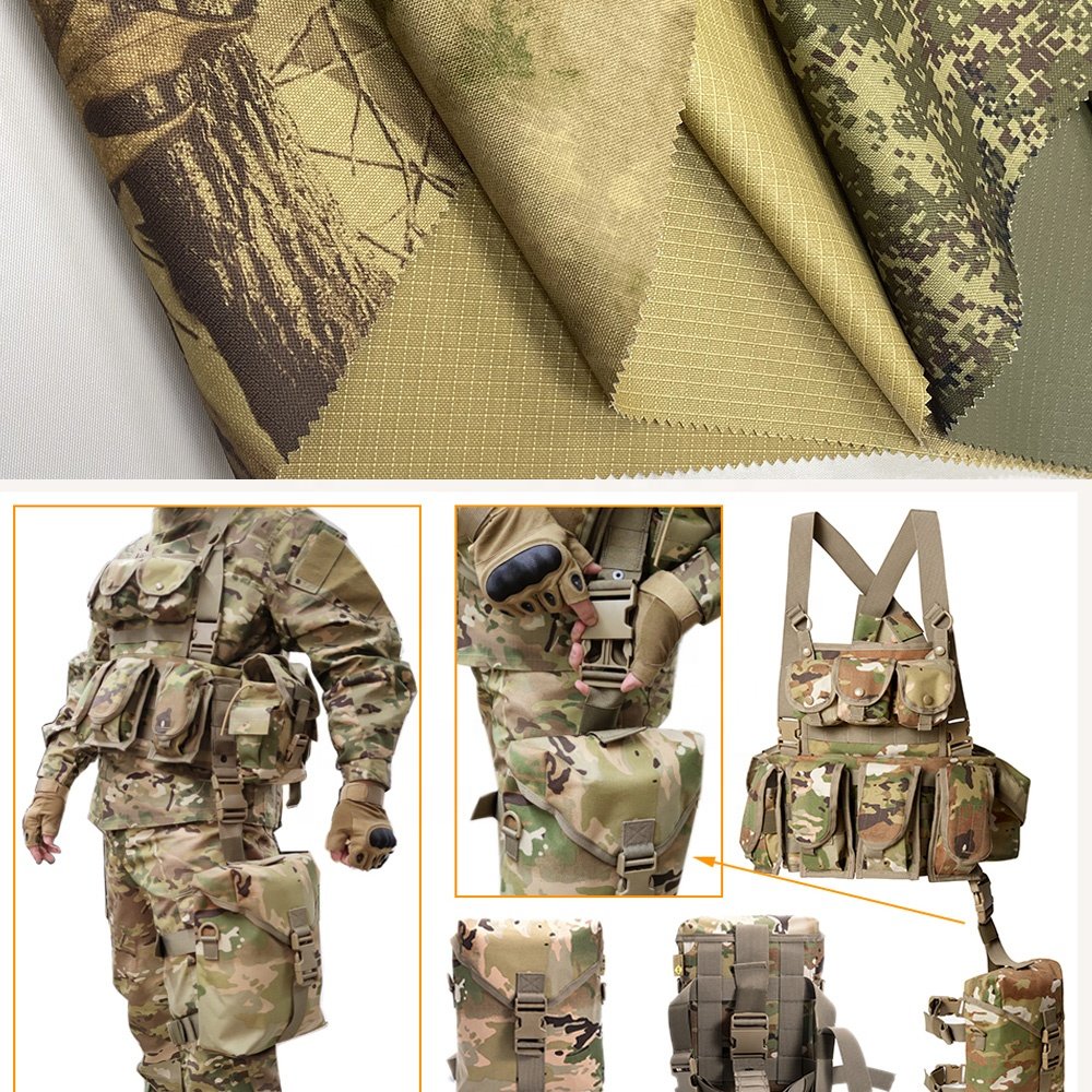 Wholesale Recycled Atacs Fg Waterproof Camouflage Polyester Ripstop Fabric for Bag