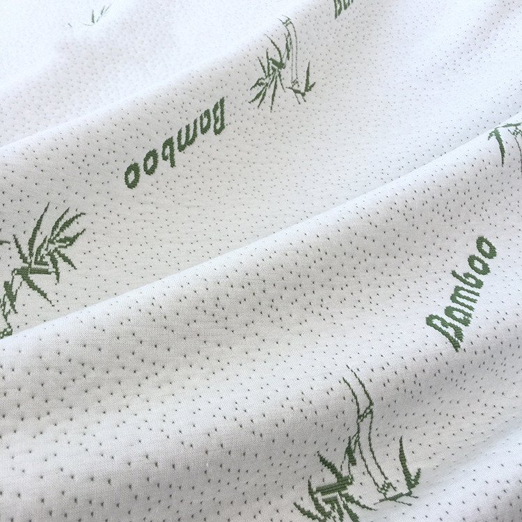 Anti-bacterial Custom Logo Knit Jacquard Bamboo Fiber 300gsm Mattress Fabric