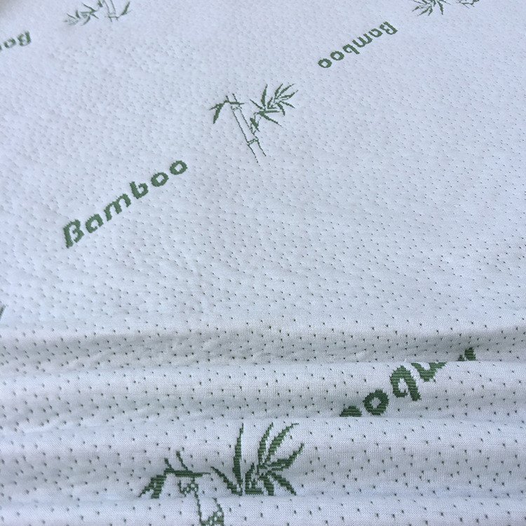 Anti-bacterial Custom Logo Knit Jacquard Bamboo Fiber 300gsm Mattress Fabric