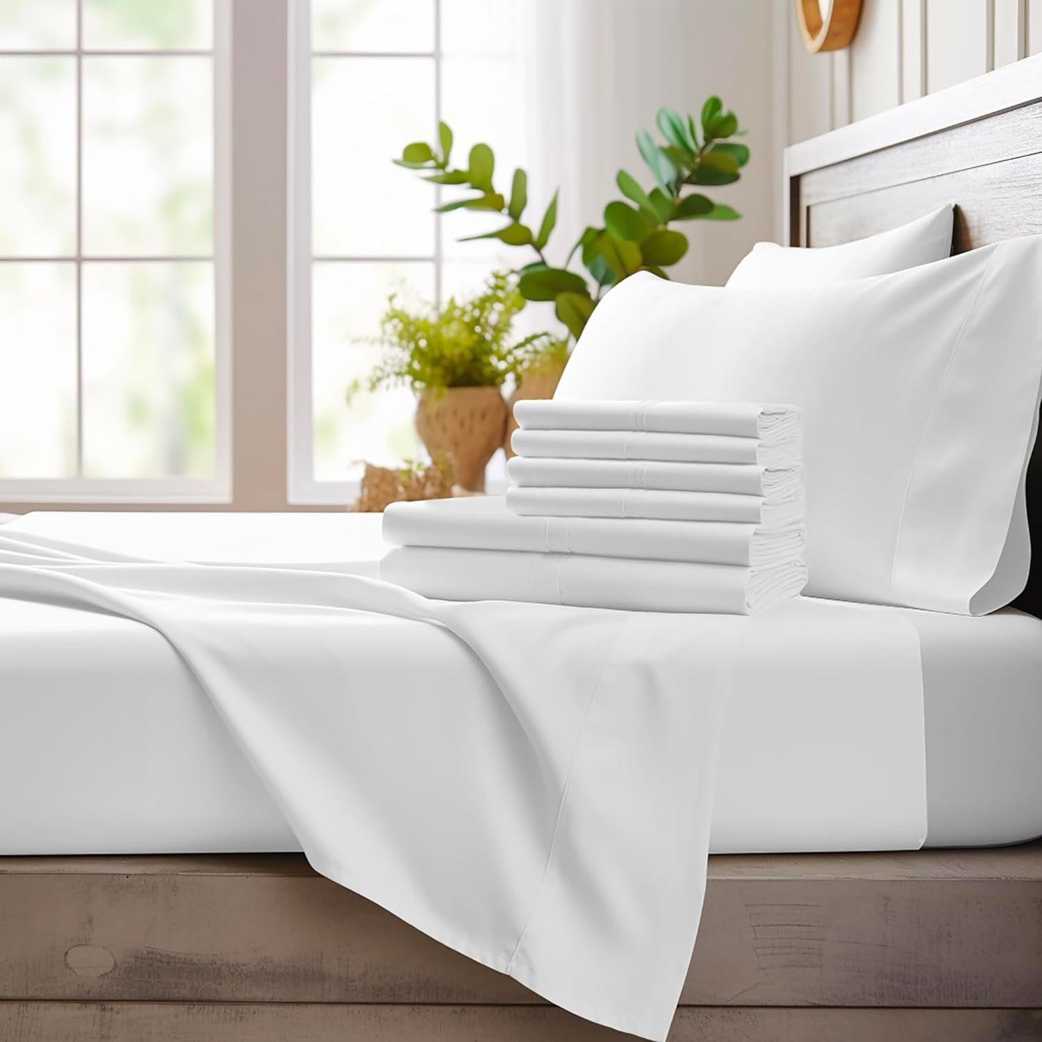 High Quality 100% Bamboo Fiber Fabric Solid Bed Sheet with Customized Logo Oeko-Tex Home Luxury Bed Sheets