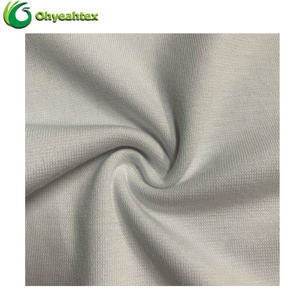 Upf 50 Soft 1*1 Rib 67% Bamboo 28% Organic Cotton 5% Spandex Fabric For Garment