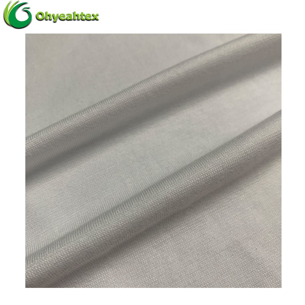 Upf 50 Soft 1*1 Rib 67% Bamboo 28% Organic Cotton 5% Spandex Fabric For Garment
