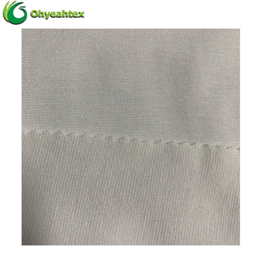 Upf 50 Soft 1*1 Rib 67% Bamboo 28% Organic Cotton 5% Spandex Fabric For Garment