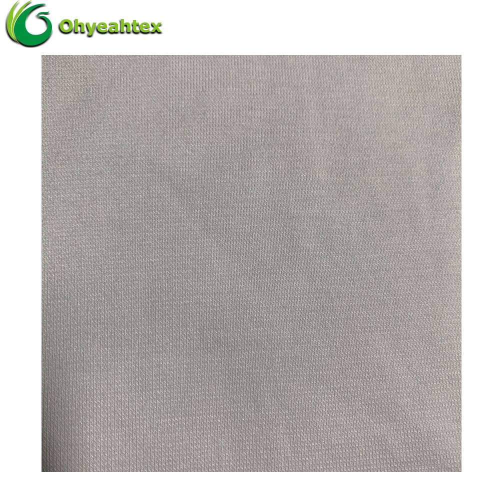 Upf 50 Soft 1*1 Rib 67% Bamboo 28% Organic Cotton 5% Spandex Fabric For Garment
