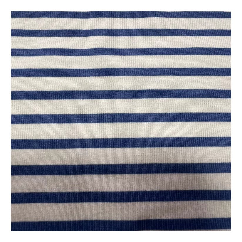 Bamboo cotton fabric cross stripe printing customized fresh pattern for ladies dress long skirt jersey