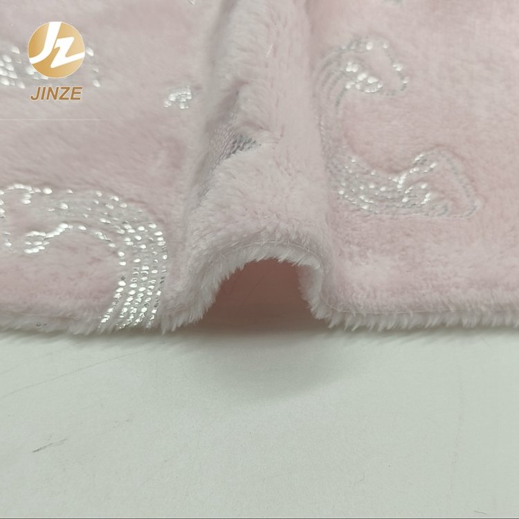 JZ Manufacturer Wholesale Hot Stamping Custom Printed Deco Fabric Eco-friendly Flannel Fleece 100% Polyester Fabric Home Textile