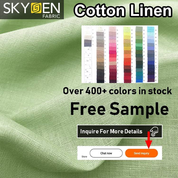 linen fabric suppliers Plain color material men clothing cotton linen fabric wholesale pure 100% linen fabric for clothes