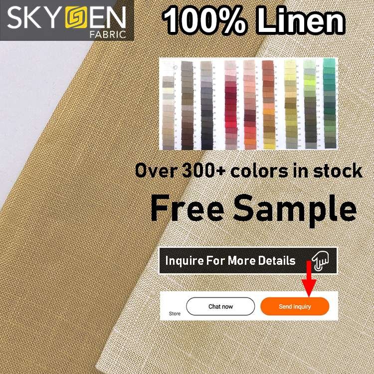 linen fabric suppliers Plain color material men clothing cotton linen fabric wholesale pure 100% linen fabric for clothes