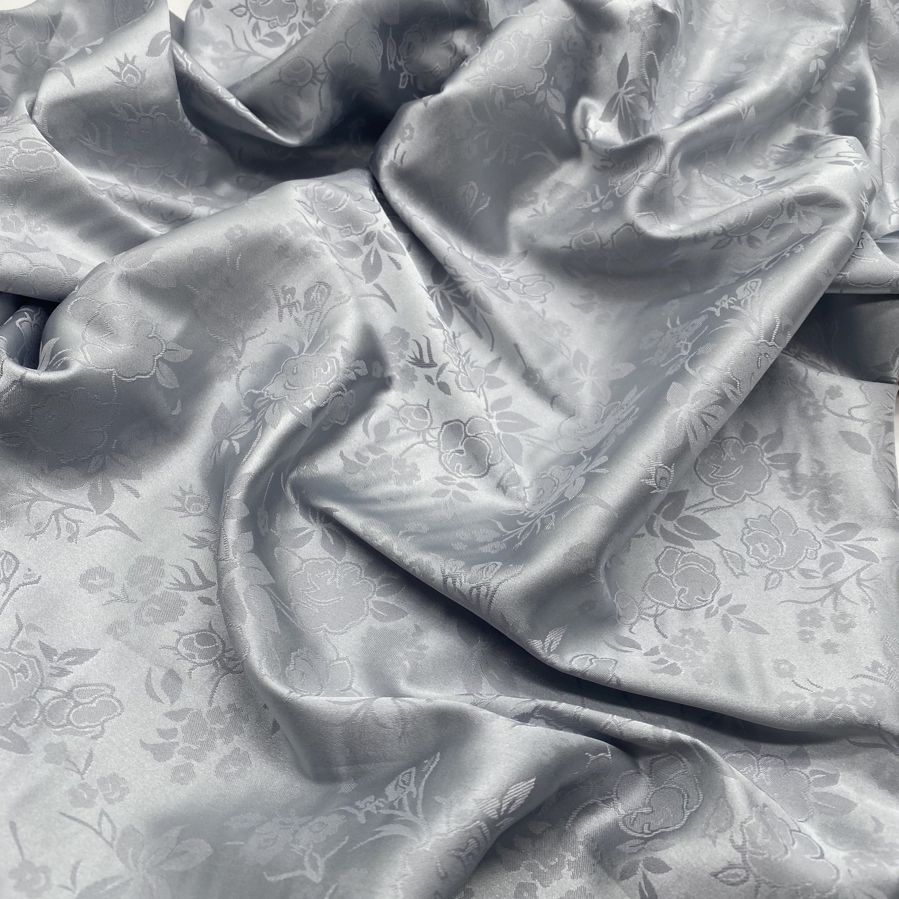 china fabric textile suppliers designer fabric POLYESTER SPANDEX flower jacquard satin fabric for leisure wear cloth