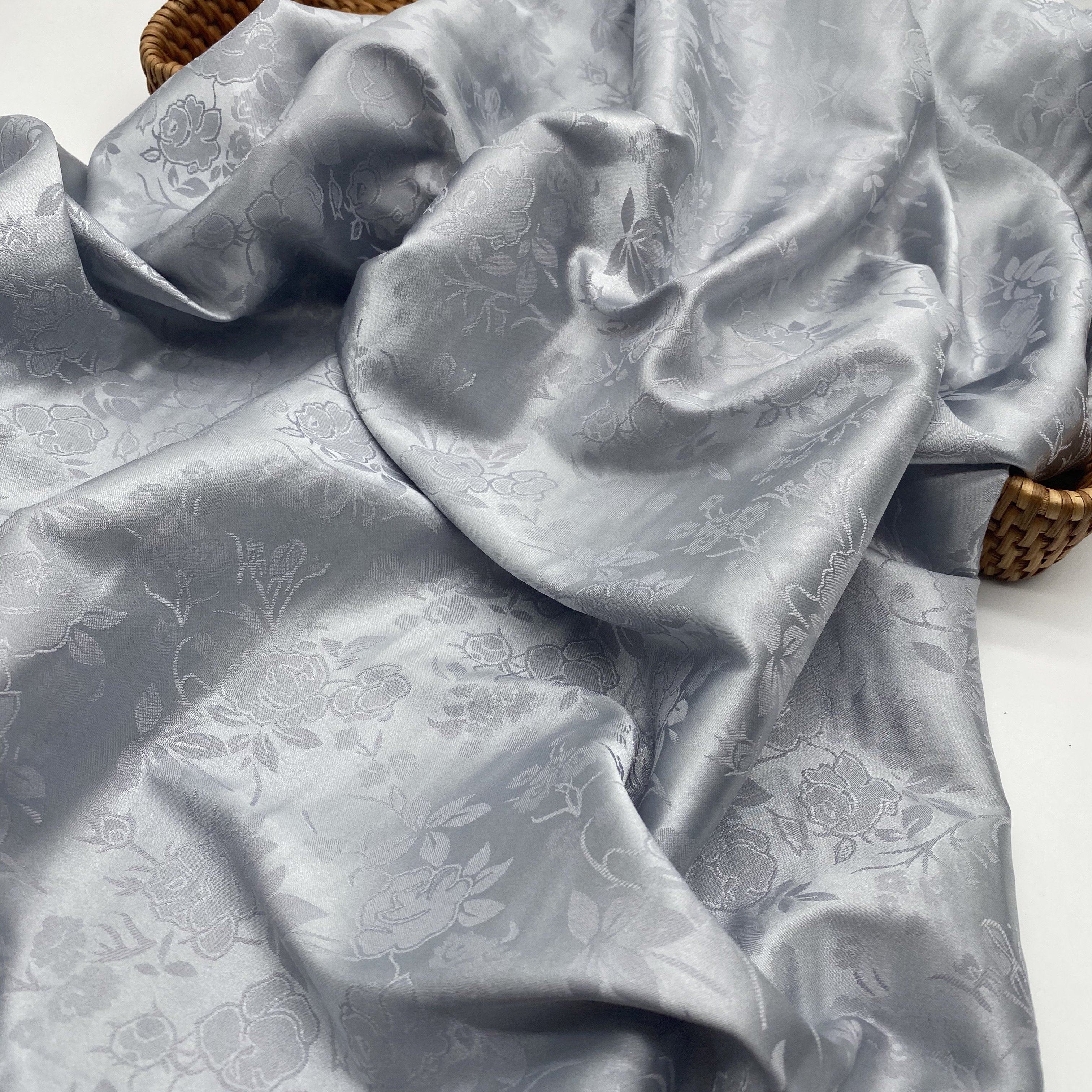 china fabric textile suppliers designer fabric POLYESTER SPANDEX flower jacquard satin fabric for leisure wear cloth