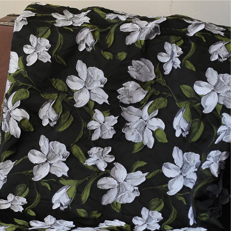 Hot sale 3D flower casual clothing yarn dyed stripe fabric 100% polyester fabric soft feelings for women