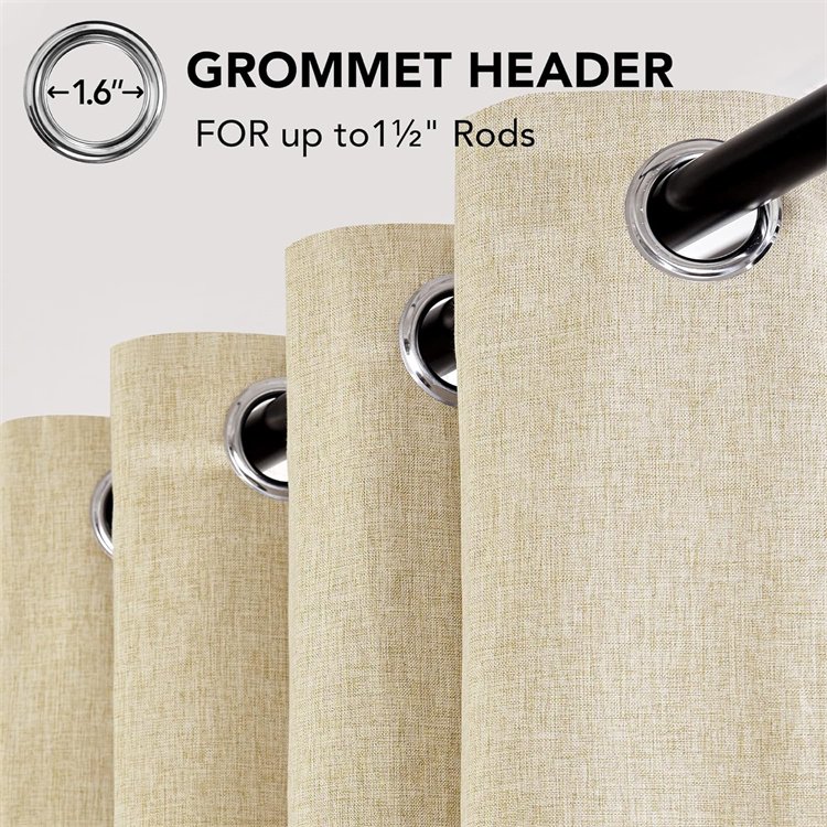 100% Sunproof Blackout Window Curtain Bonded Microfiber Fabric Room Darkening Blackout Curtain for Bedroom Living Room