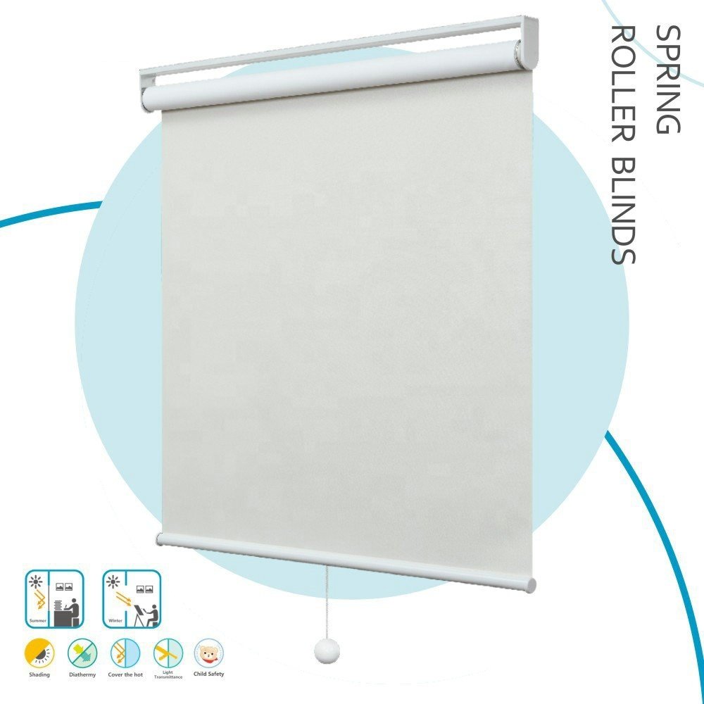 Spring cordless blackout roller window blinds for home spring system roller blinds