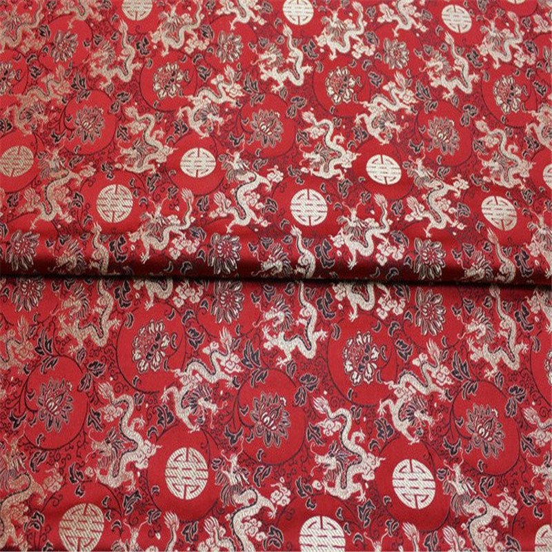 Factory Direct Hot Selling High Quality Dragon Design Traditional Brocade Fabric for Festival Clothes
