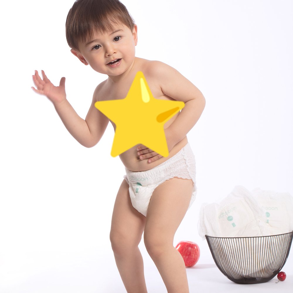 ECO BOOM Eco friendly ecological biodegradable breathable cloth touch bamboo baby training pants nappy diapers for overnight