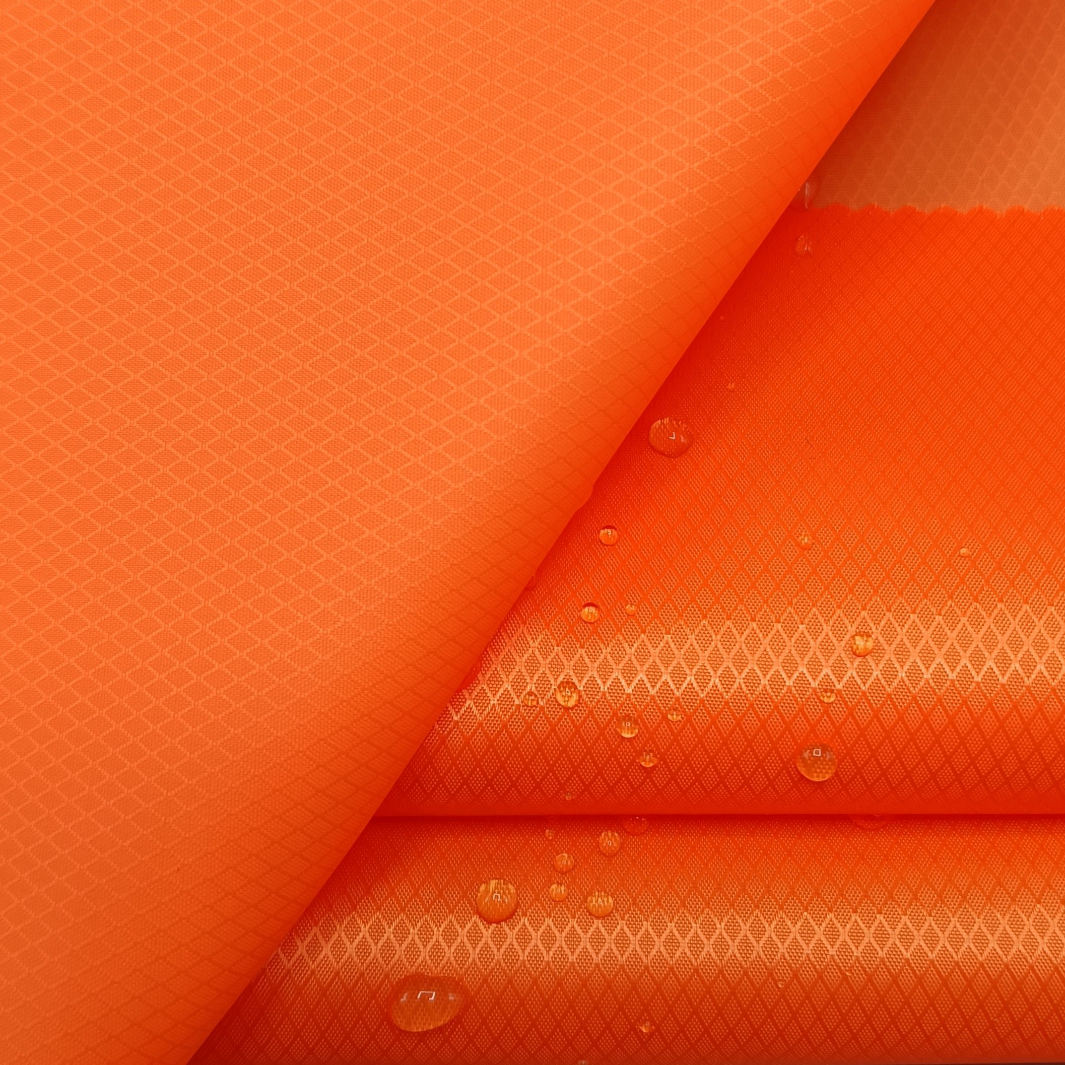 Jacquard diamond fluorescent oxford PU coated raincoat fabric