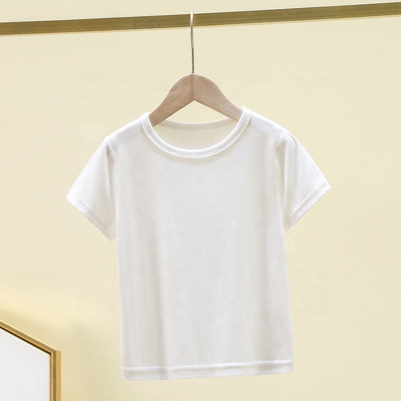 Wholesale summer clothing t-shirts for infants young children girls and boys Renewable fiber fabric soft quality kids t-shirt