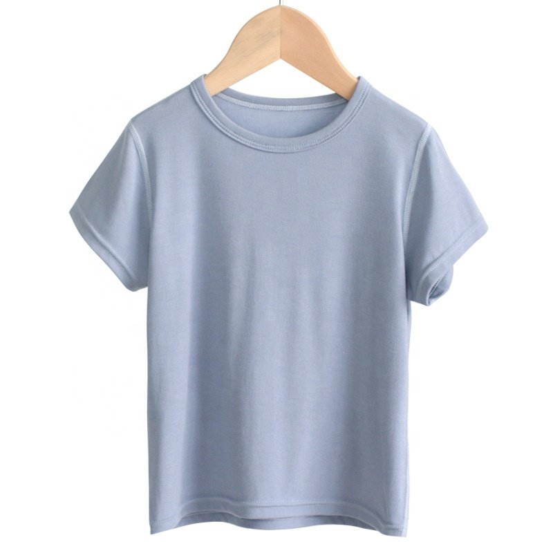 Wholesale summer clothing t-shirts for infants young children girls and boys Renewable fiber fabric soft quality kids t-shirt