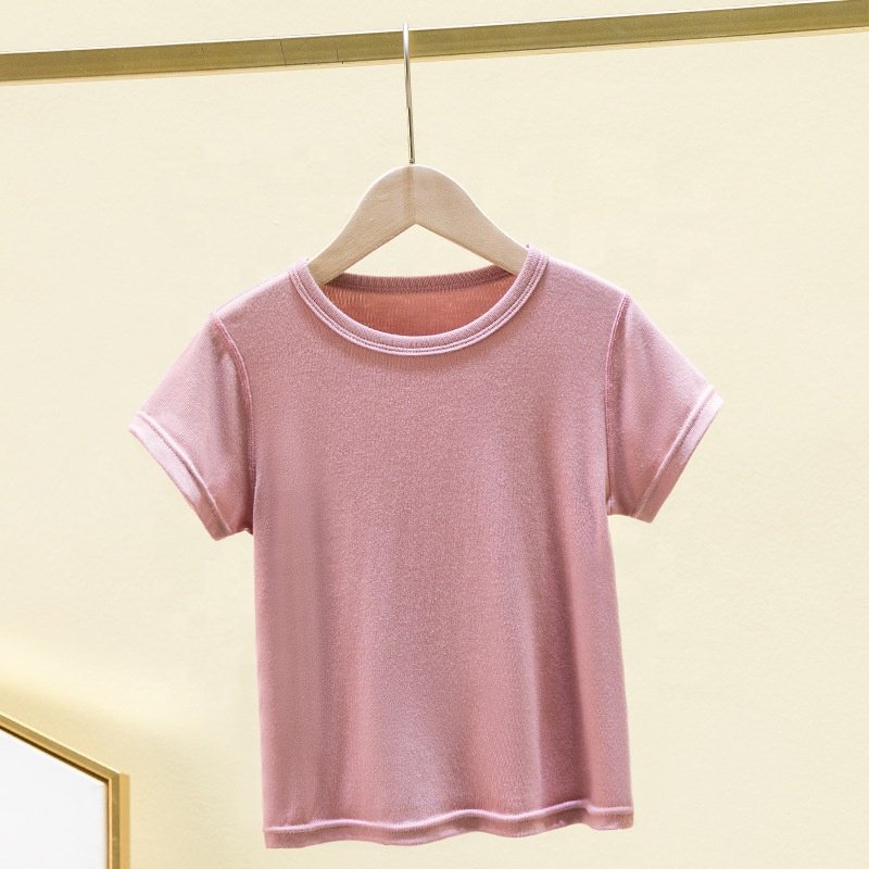 Wholesale summer clothing t-shirts for infants young children girls and boys Renewable fiber fabric soft quality kids t-shirt