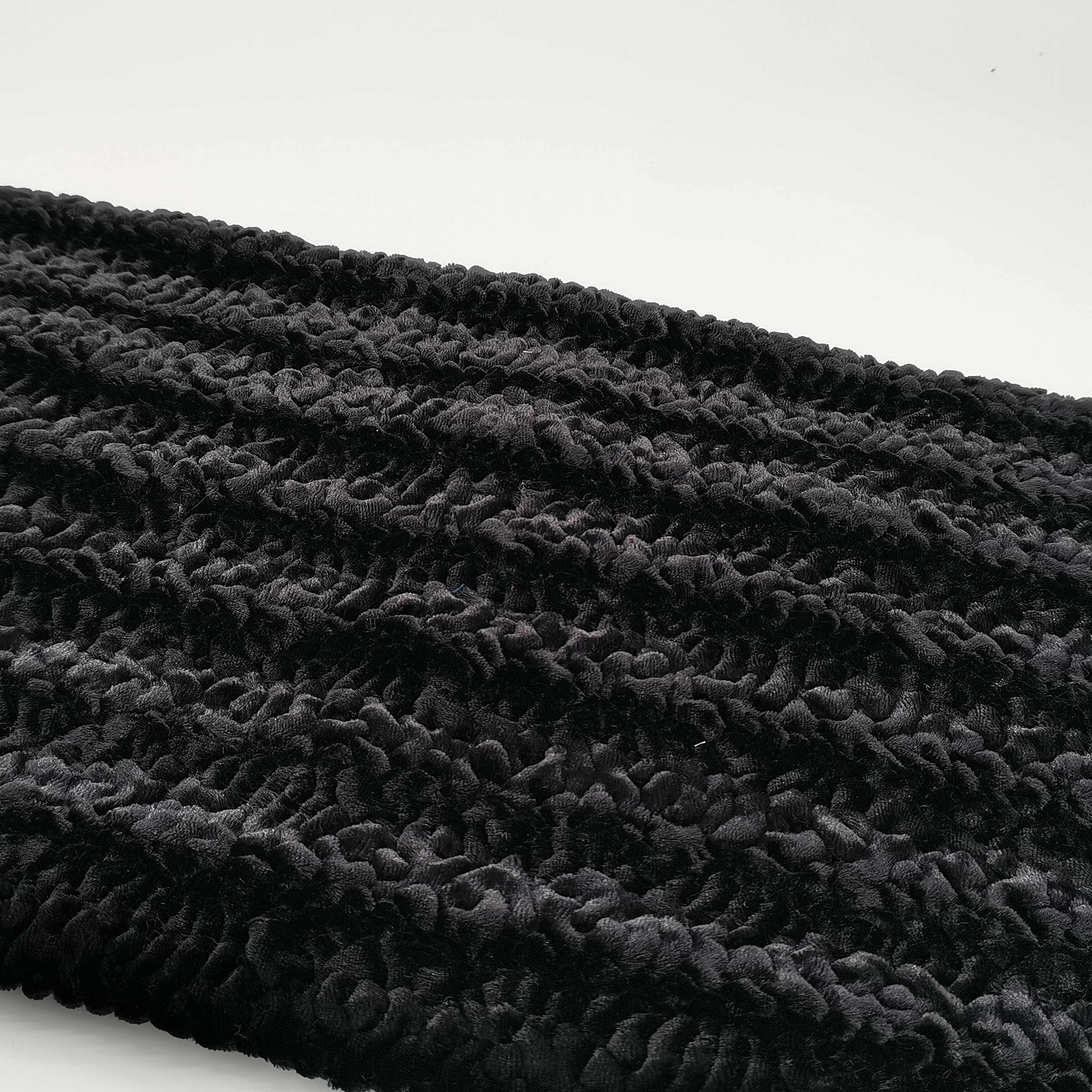 Hot sale black color 100% polyester velvet quilted fabric for outerwear