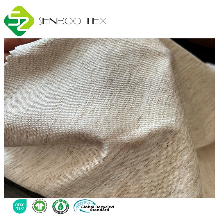 25% Linen 35% Cotton 40% Rayon Organic Fabric Tulle Lightweight Customized Musical Shirt Roll Viscose/Linen Cloth