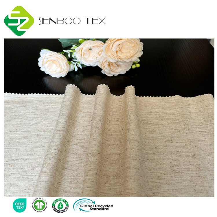 25% Linen 35% Cotton 40% Rayon Organic Fabric Tulle Lightweight Customized Musical Shirt Roll Viscose/Linen Cloth