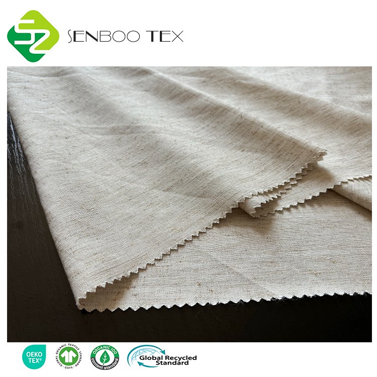 25% Linen 35% Cotton 40% Rayon Organic Fabric Tulle Lightweight Customized Musical Shirt Roll Viscose/Linen Cloth