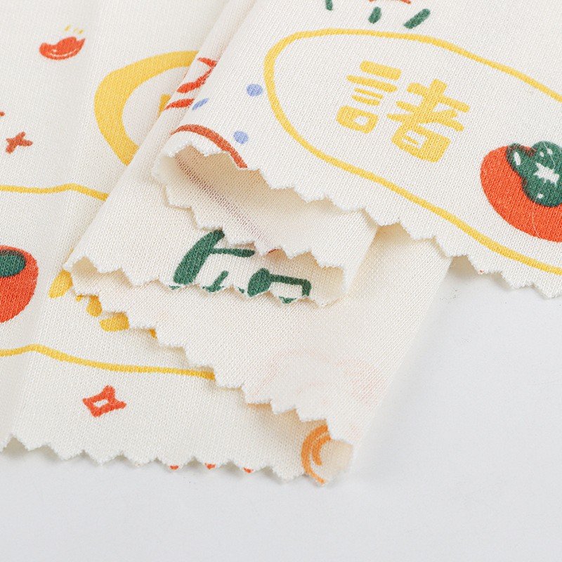 Soft Touch customize digital printed Bamboo Viscode Spandex customize Printed Fabric For Baby Clothes