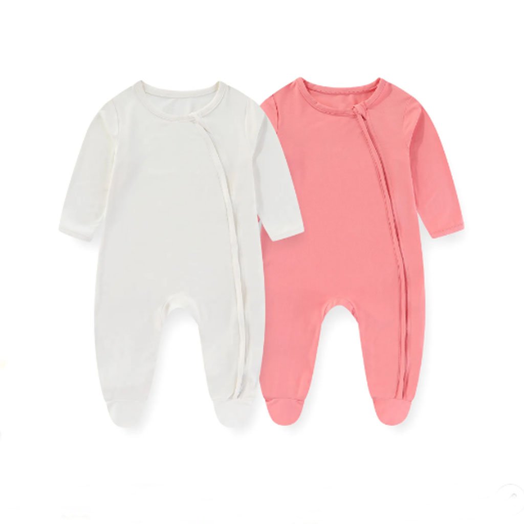 certified cotton winter full print Baby unisex pajamas footie 100% organic cotton long sleeve for baby clothing sleepwear