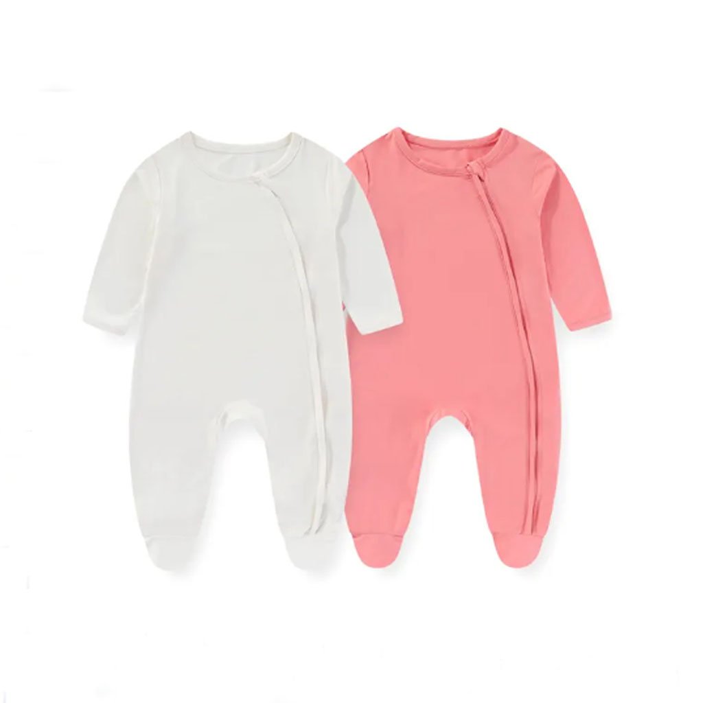 certified cotton winter full print Baby unisex pajamas footie 100% organic cotton long sleeve for baby clothing sleepwear