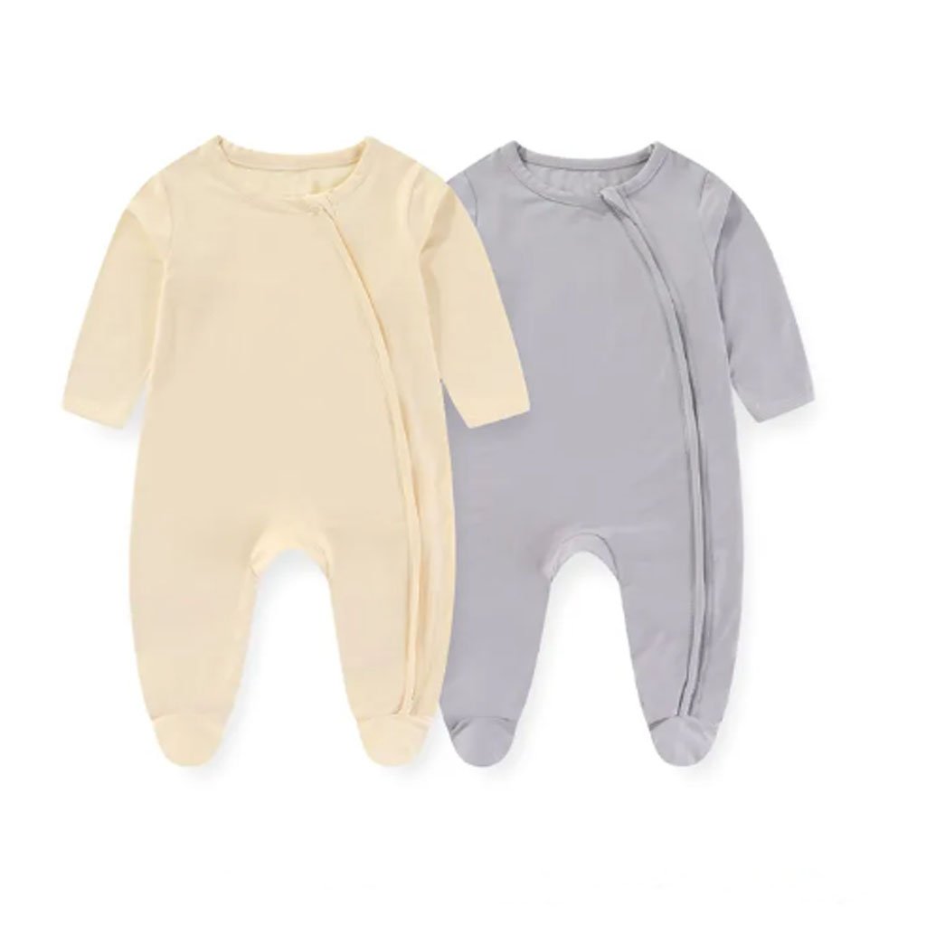 certified cotton winter full print Baby unisex pajamas footie 100% organic cotton long sleeve for baby clothing sleepwear