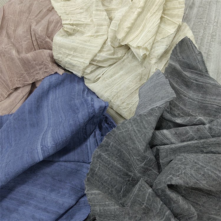 New 97%polyester 3%spandex imitation linen fabric dubai qatar muslim abaya clothing woven pleated crepe crinkle cloth fabric