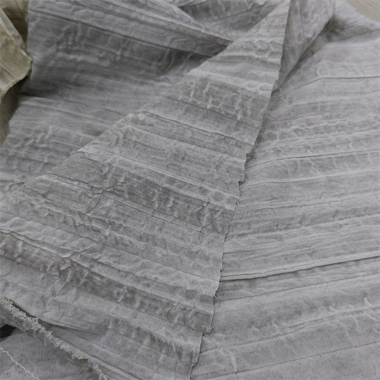 New 97%polyester 3%spandex imitation linen fabric dubai qatar muslim abaya clothing woven pleated crepe crinkle cloth fabric
