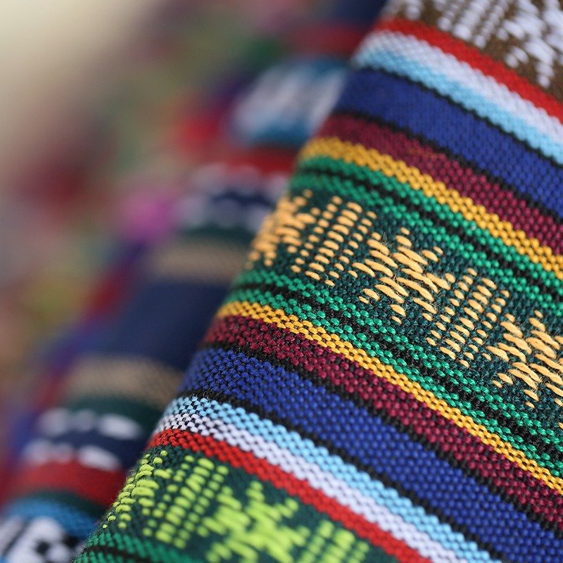 Wholesale of 100% polyester linen thickened ethnic style printed fabric DIY hand sewn shawl bags Pillows Tablecloths decorations