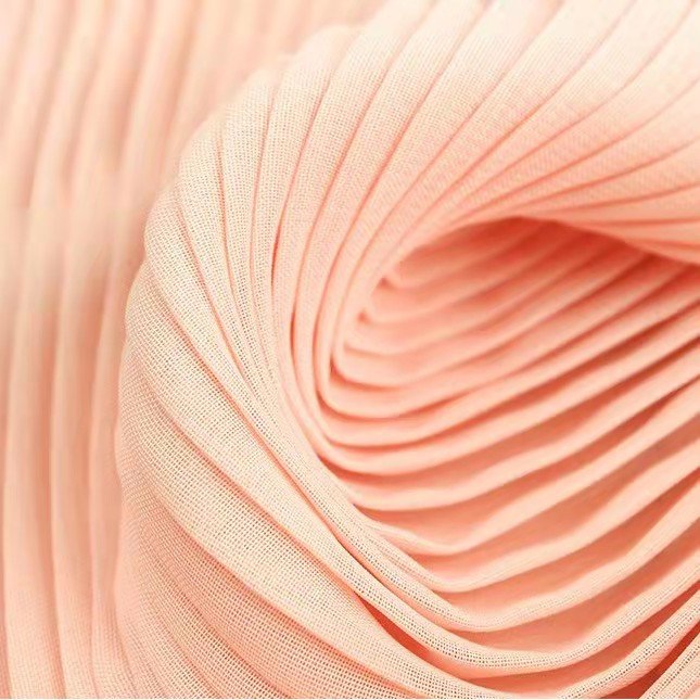New Fashion Free Sample Tissu En Mousseline De Soie 100% Polyester Pleated Chiffon Fabric For Women Dress