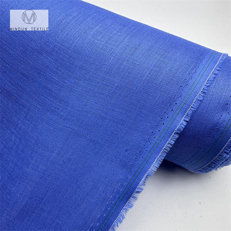 Mindun Hot Selling High Quality Custom Breathable Plaid Linen Yarn Woven Plain Dyed Fabric 100% Linen Fabric For Dress Shirt