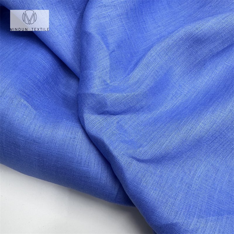 Mindun Hot Selling High Quality Custom Breathable Plaid Linen Yarn Woven Plain Dyed Fabric 100% Linen Fabric For Dress Shirt
