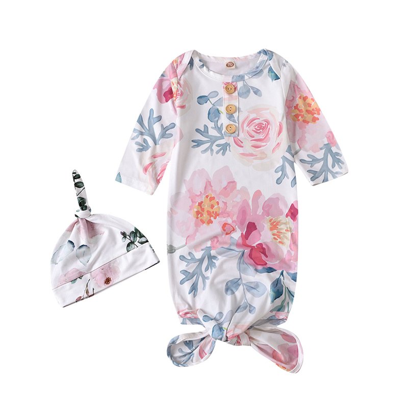 Custom Print Infants & Toddlers Knotted Gown YARN DYED Winter Bamboo Fiber Baby Sleeping Bags Custom Fabric Modal Organic Cotton