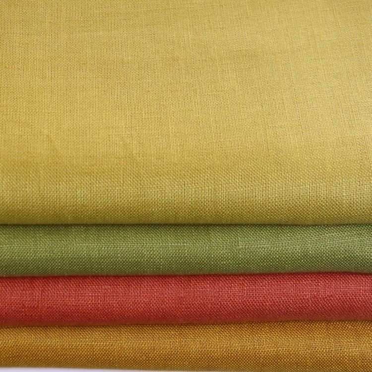 Factory Supply 100% Linen Woven Fabric Plain Dyed Lined Fabrics Clothing Curtains Blackout Shirts Dresses Boys' Girls' Clothing