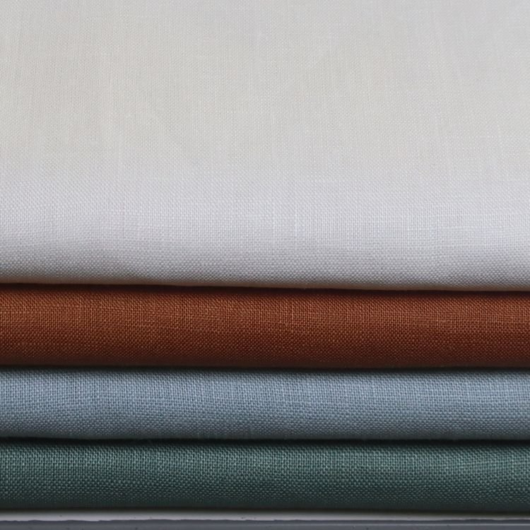 Factory Supply 100% Linen Woven Fabric Plain Dyed Lined Fabrics Clothing Curtains Blackout Shirts Dresses Boys' Girls' Clothing