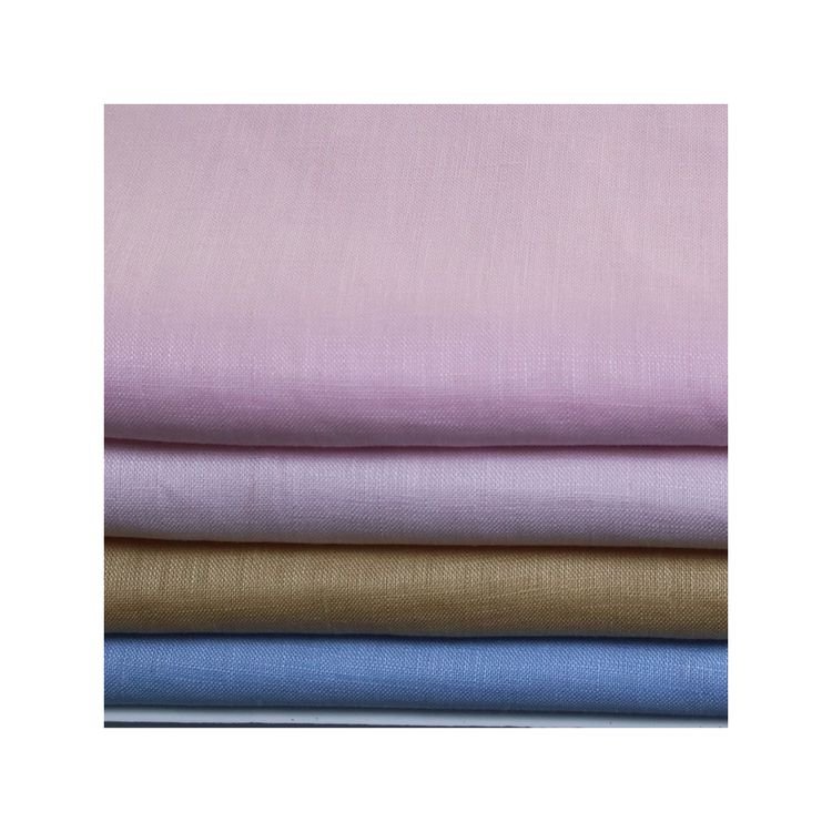 Factory Supply 100% Linen Woven Fabric Plain Dyed Lined Fabrics Clothing Curtains Blackout Shirts Dresses Boys' Girls' Clothing