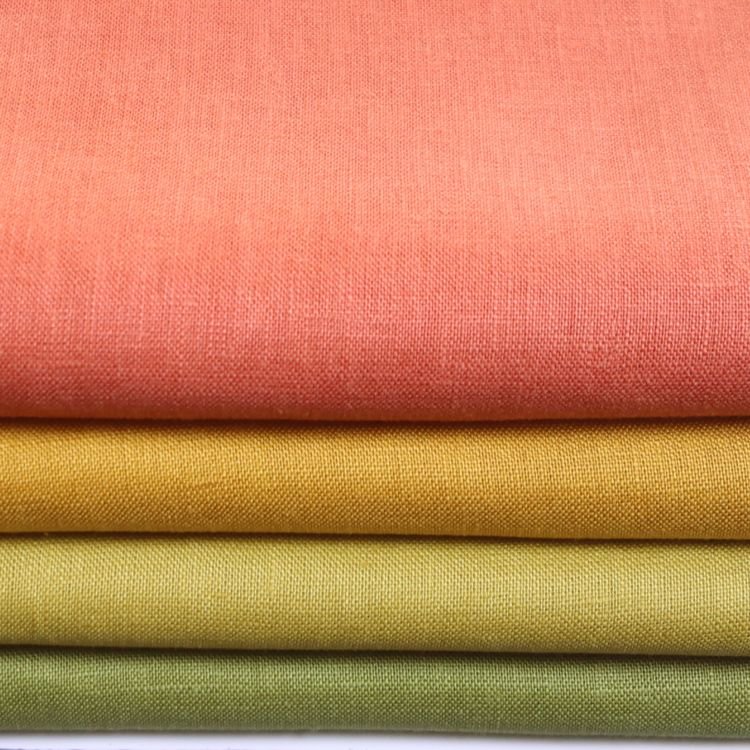 Factory Supply 100% Linen Woven Fabric Plain Dyed Lined Fabrics Clothing Curtains Blackout Shirts Dresses Boys' Girls' Clothing
