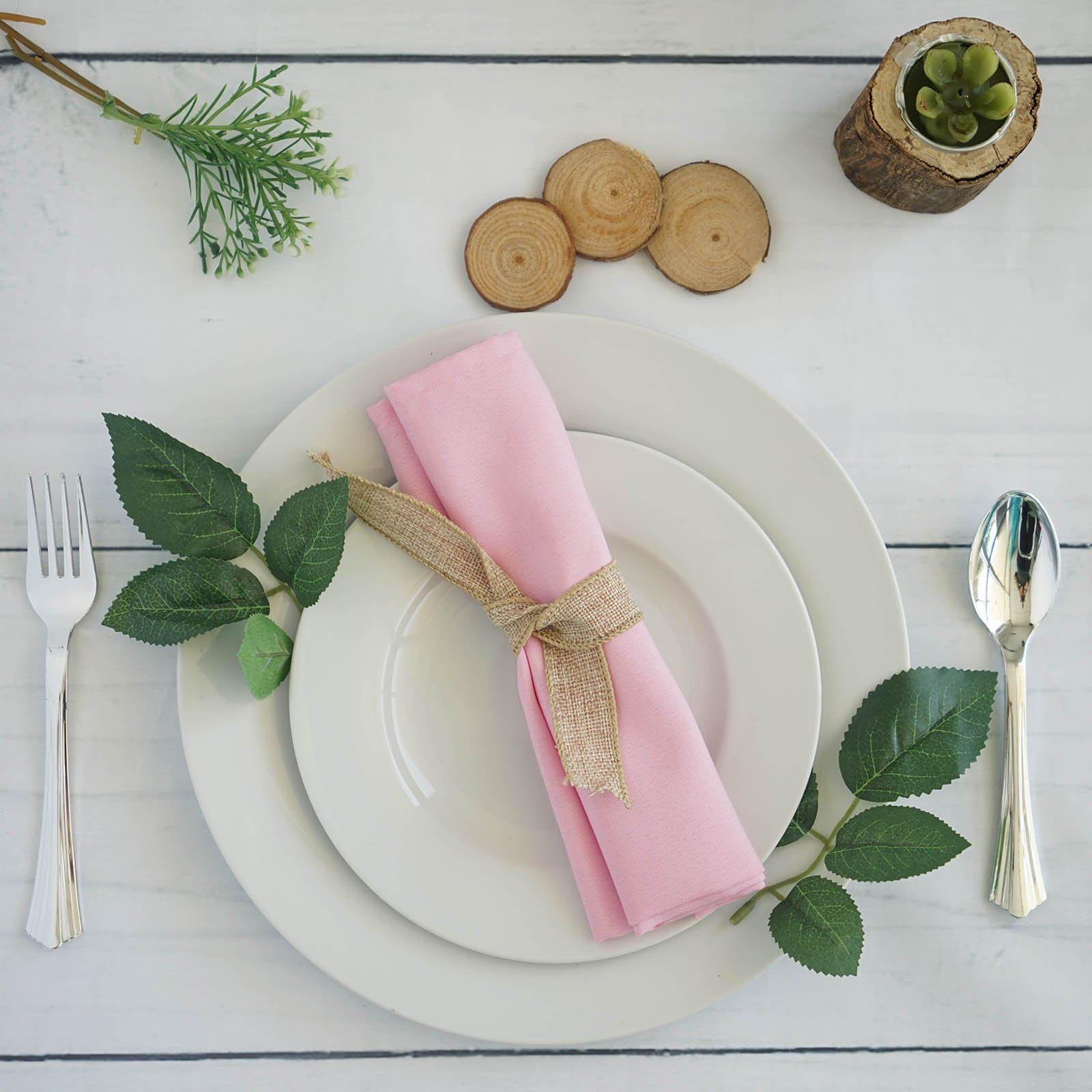 100 cotton fabric pink table napkin wedding