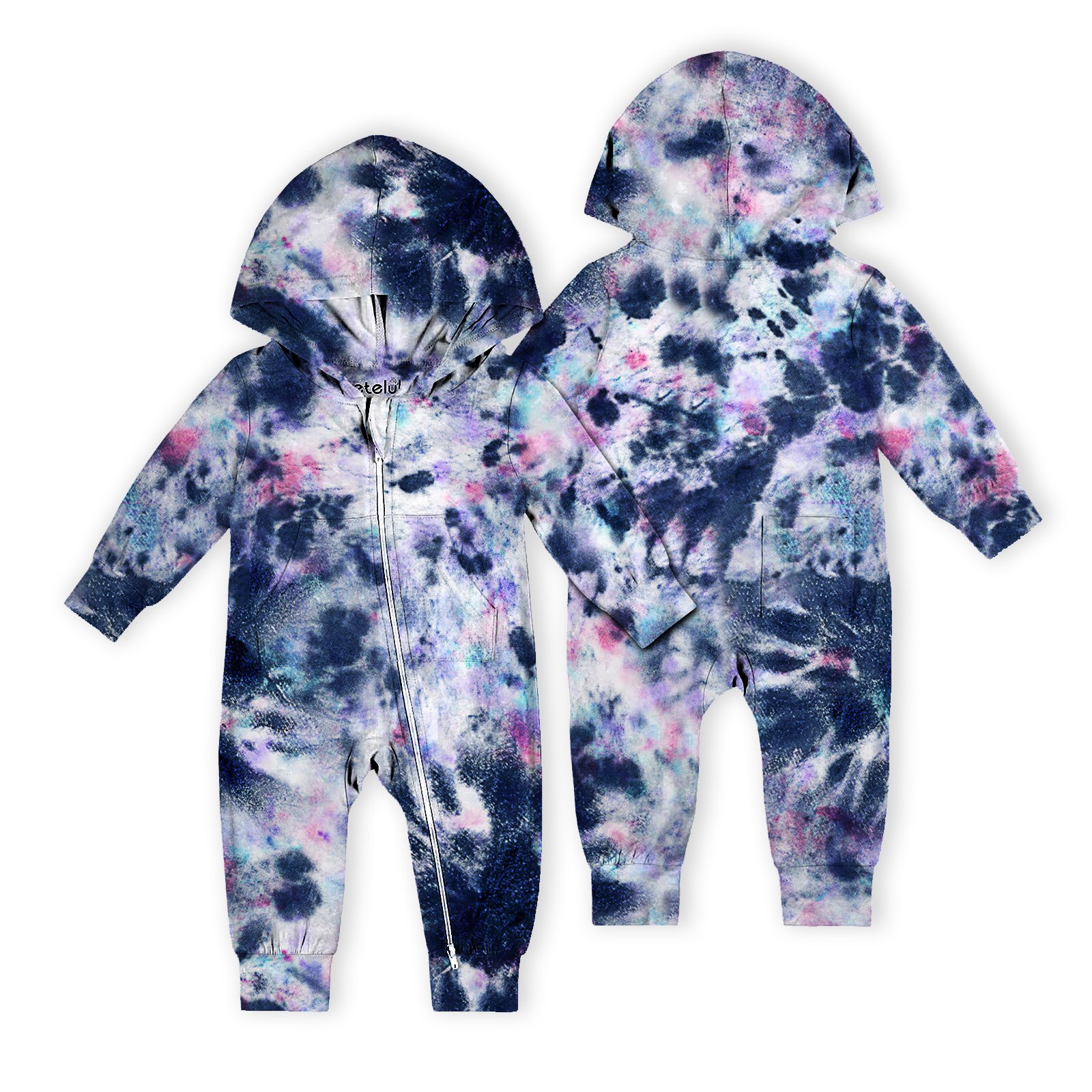 Bamboo Fiber Long Sleeve Jumpsuit+hat Set Toddler Baby Outfits Overall Tie Dye Rompers Baby Rock Sleeper Tie Dye Hoodie Casual