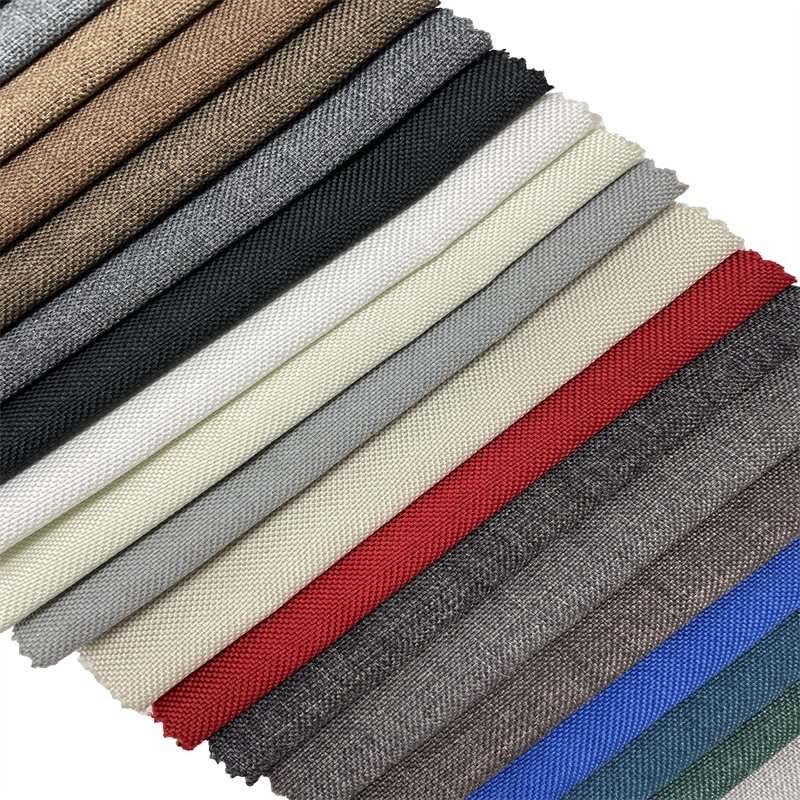Factory cheap Price upholstery fabrics linen look woven fabric for sofa
