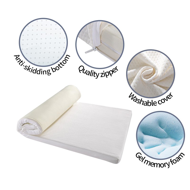 Customized Memory Foam Mattress Topper Gel Infused Memory Foam - Plush Feel - Cooling and Pressure Relieving
