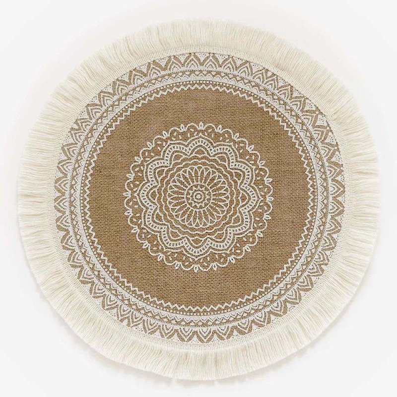 Round Braided Woven Place Mats Modern Napkin Cotton place mats Artisanal and Textured Table Mats