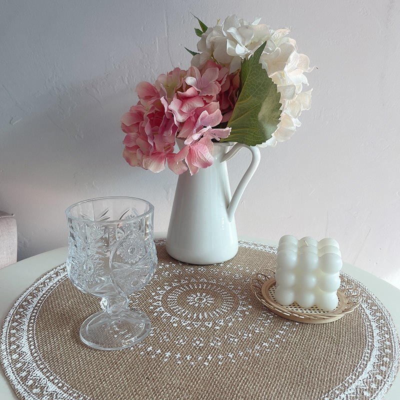 Round Braided Woven Place Mats Modern Napkin Cotton place mats Artisanal and Textured Table Mats