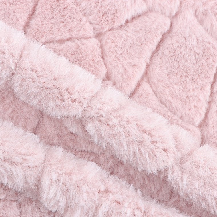 Recycled NO MOQ Embossed Microfiber Faux rabbit Polyester Plush Fabric For Home Textile Garment Winter Blanket